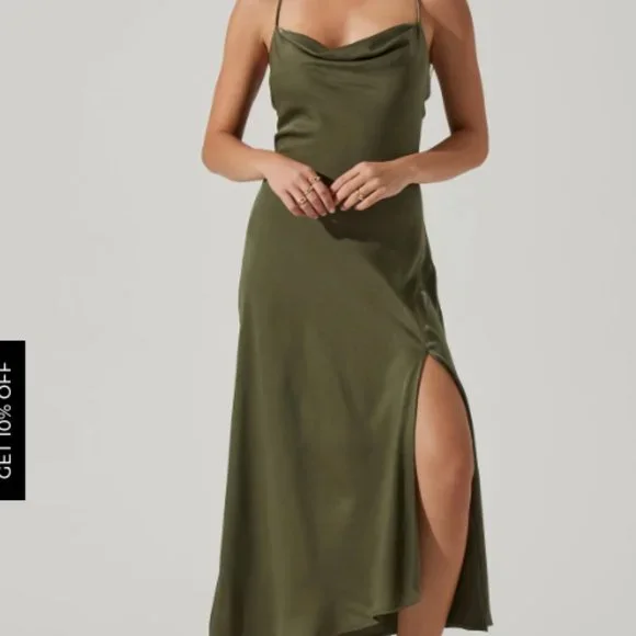 green emerald velvet dress Slinky Midi Party Dress with Strappy Open Back Sage / Medium